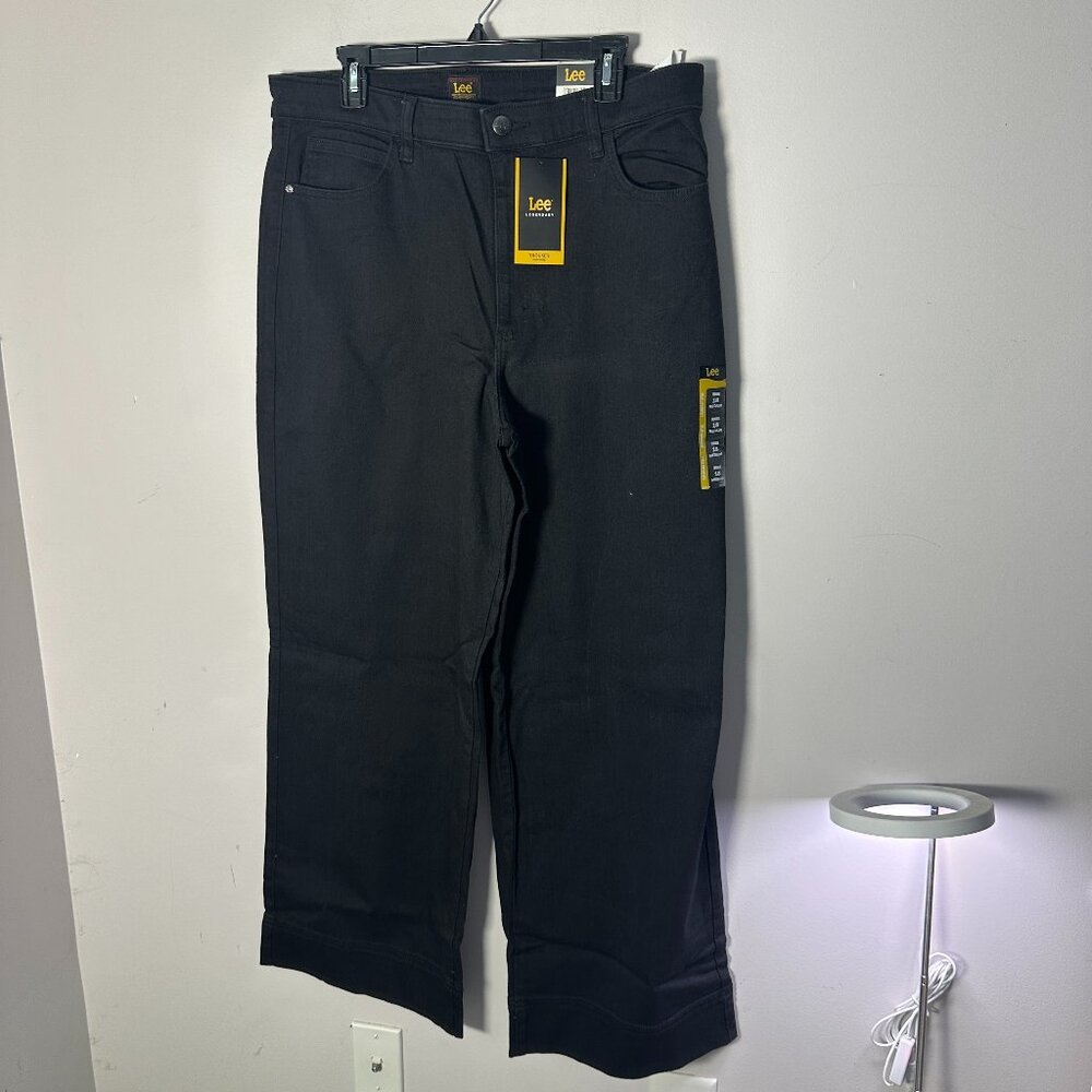 NWT New Lee Womens Jeans Pants Black 18 M Trouser High Rise
